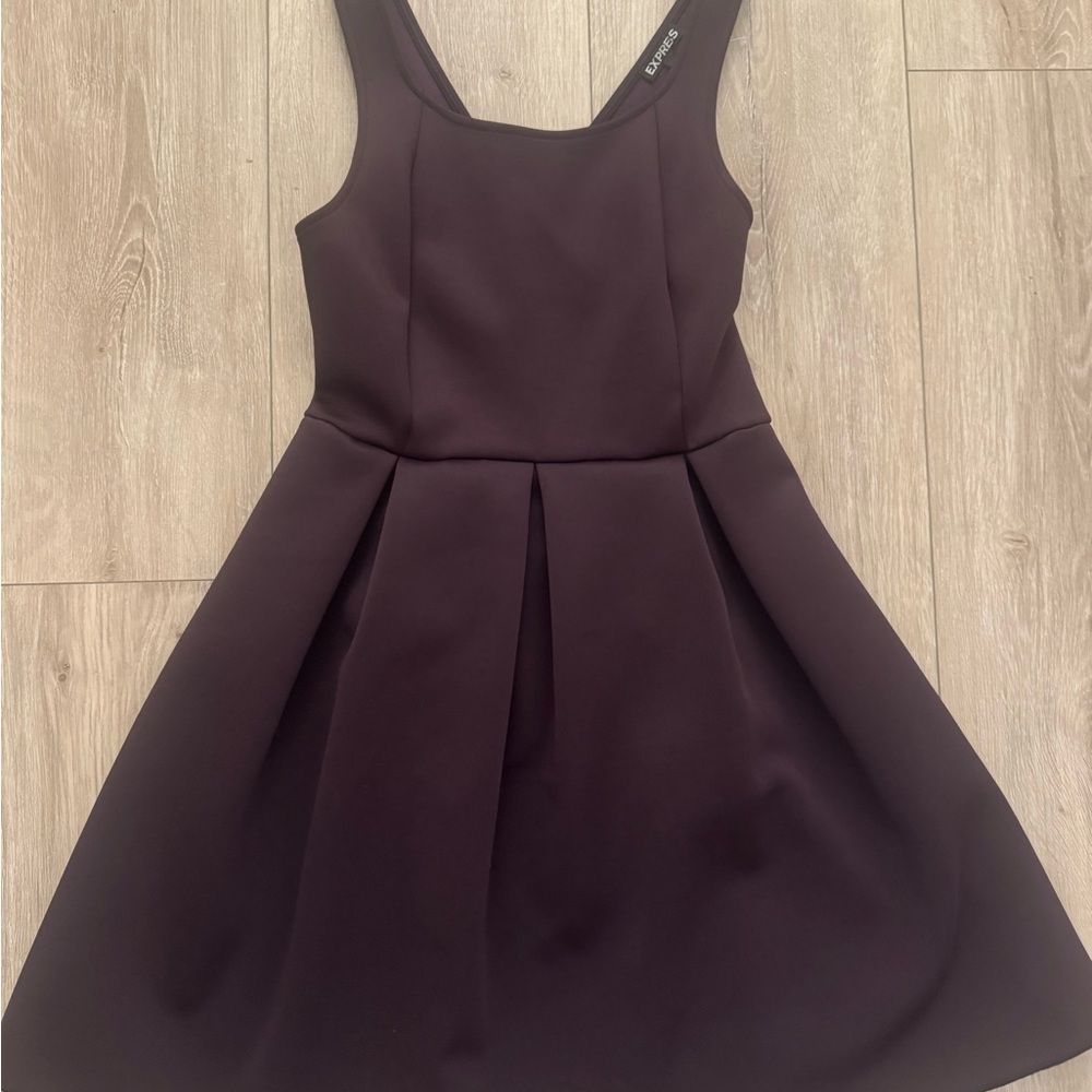 Express Fit and Flare Plum Dress